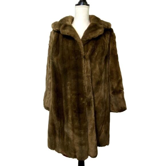 Tissavel France Jackets & Blazers - Tissavel France Coat Womens Large 100% Acrylic Hook Eye Closure Brown Vintage